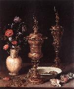 PEETERS, Clara Still-Life with Flowers and Goblets a Spain oil painting reproduction